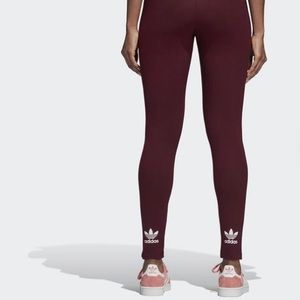 Adidas burgundy leggings size small